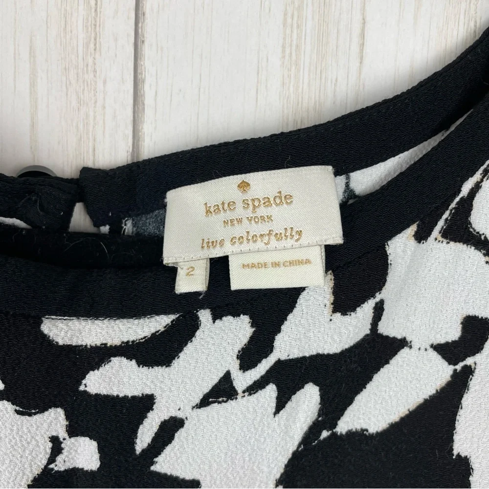 Kate Spade white and black blouse size 2